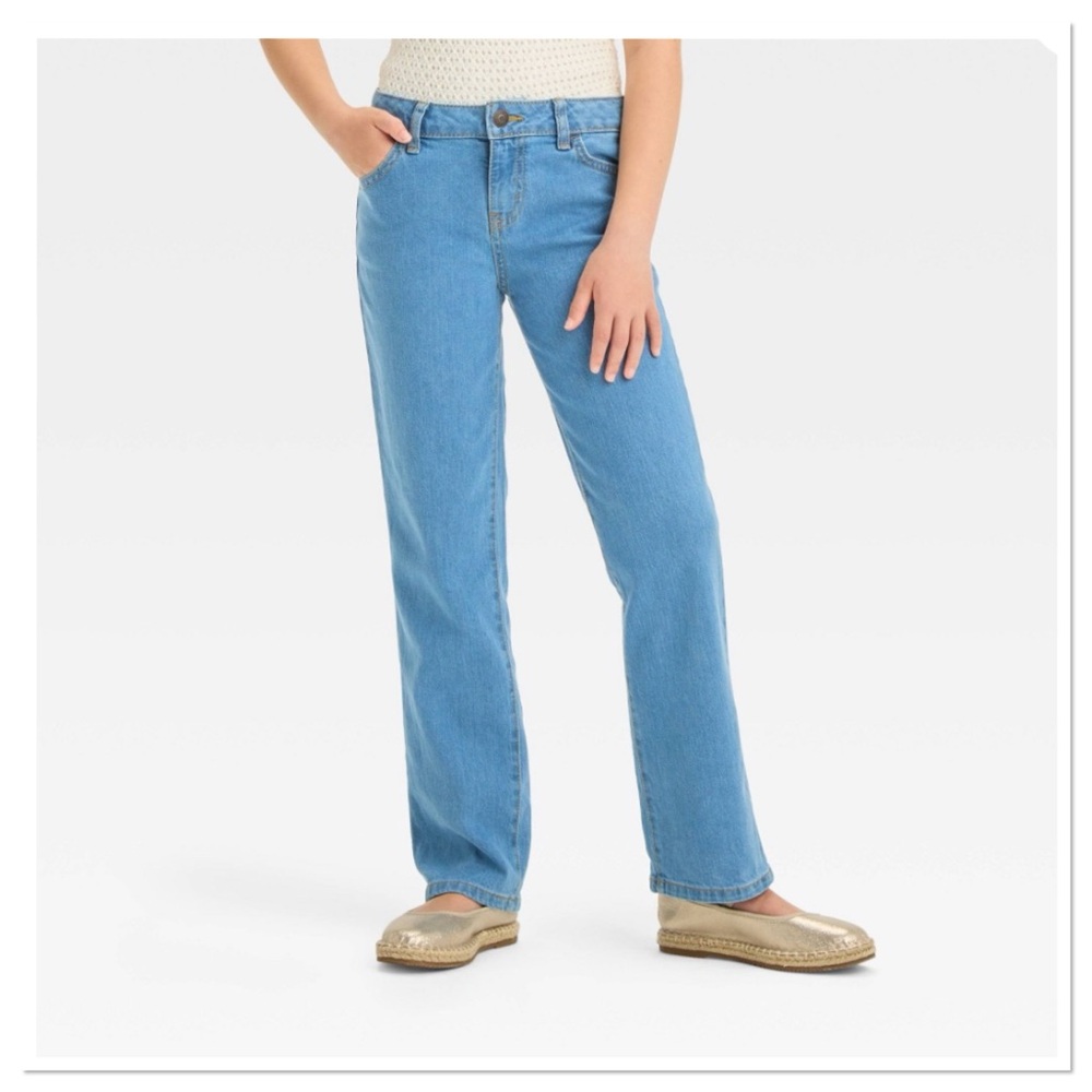 Girl’s Mid Rise Denim Straight Jeans Cat & Jack